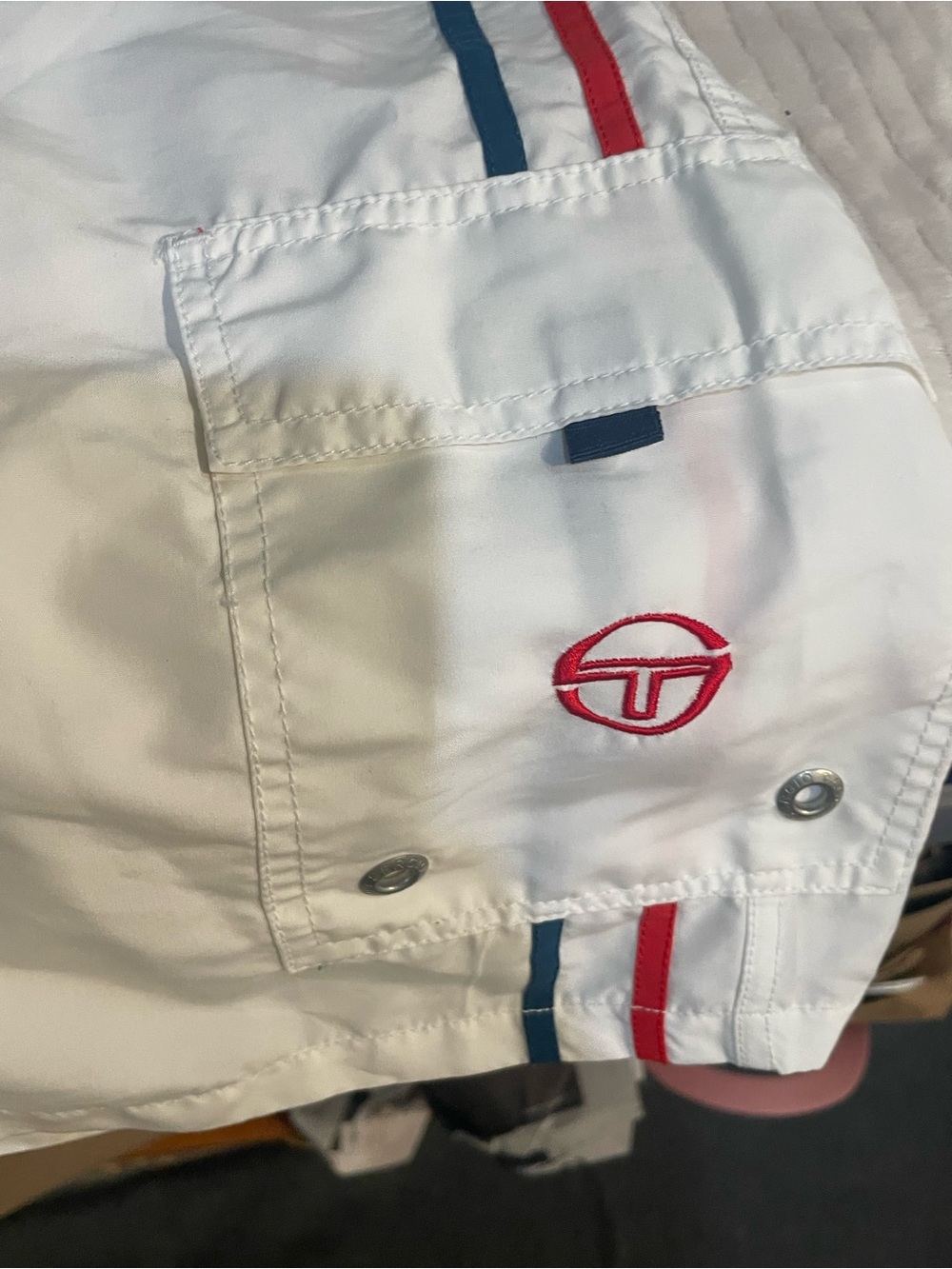 Sergio Tacchini White Men’s Hybrid Shorts with Subtle Navy Trim